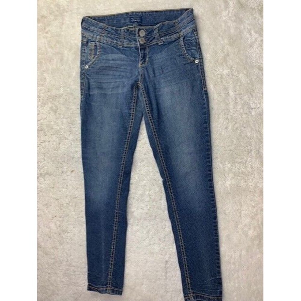 US Polo Assoc Size 5/6 Womens Jeans Stretch Low Rise Skinny Med Wash